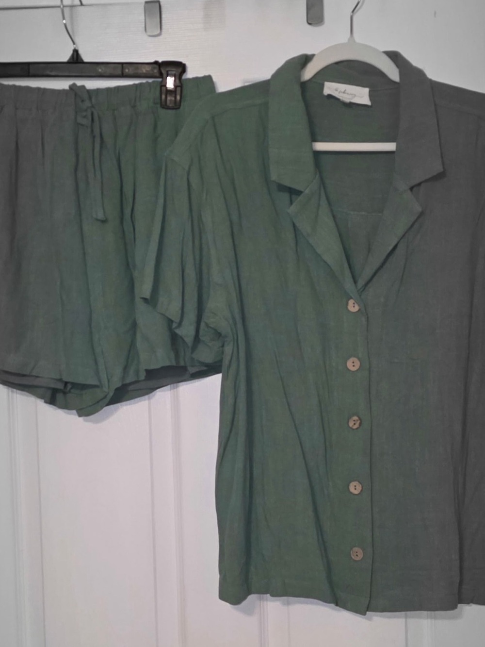 la february Dark Green Women's Drawstring Shorts Set
